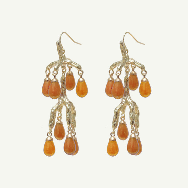 Yellow hot sale jade earrings