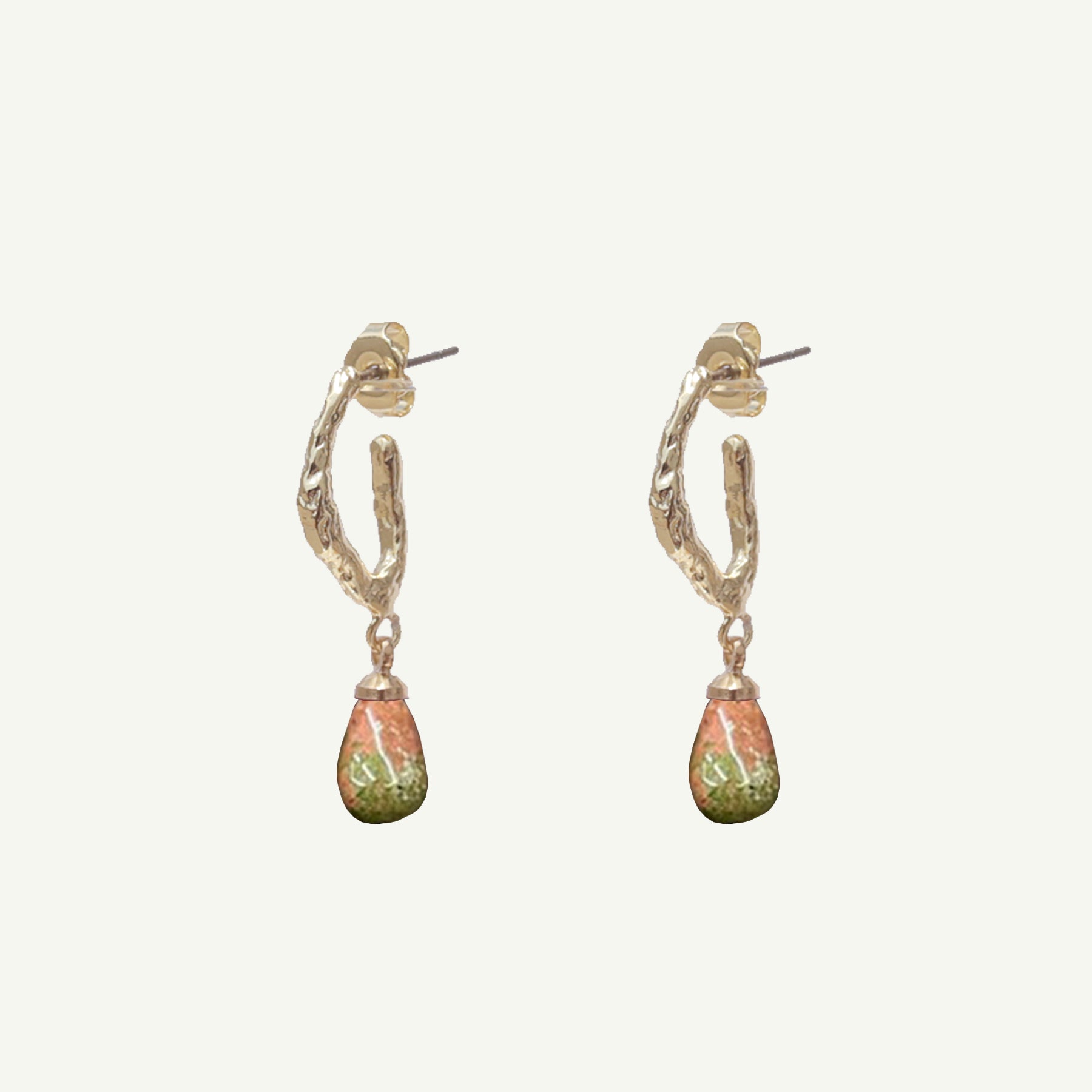 Asha Unakite Jasper Hoop Earrings