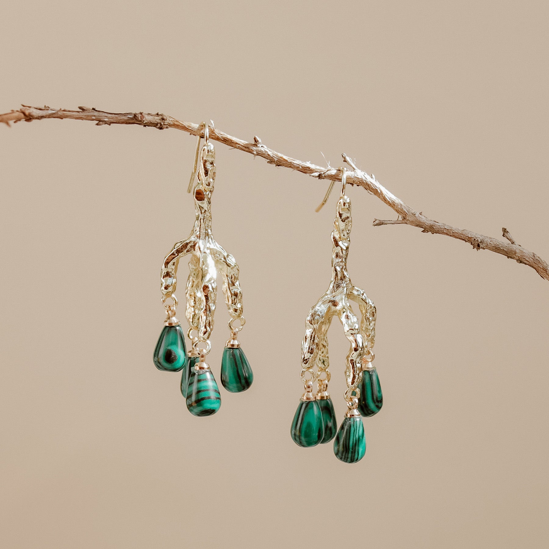 Delia Malachite Earrings