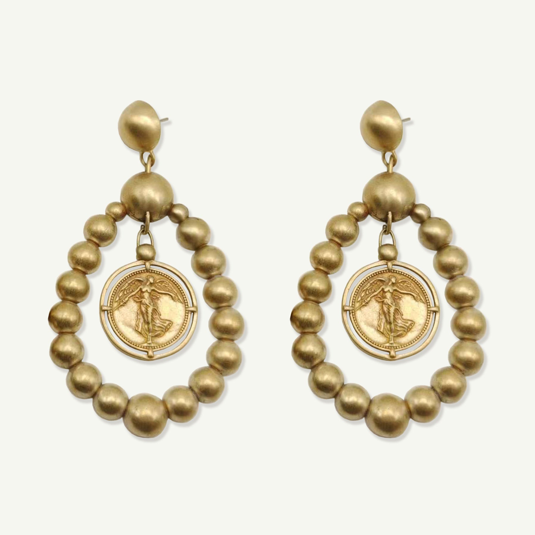 Daphne Statement Earrings Antique Gold