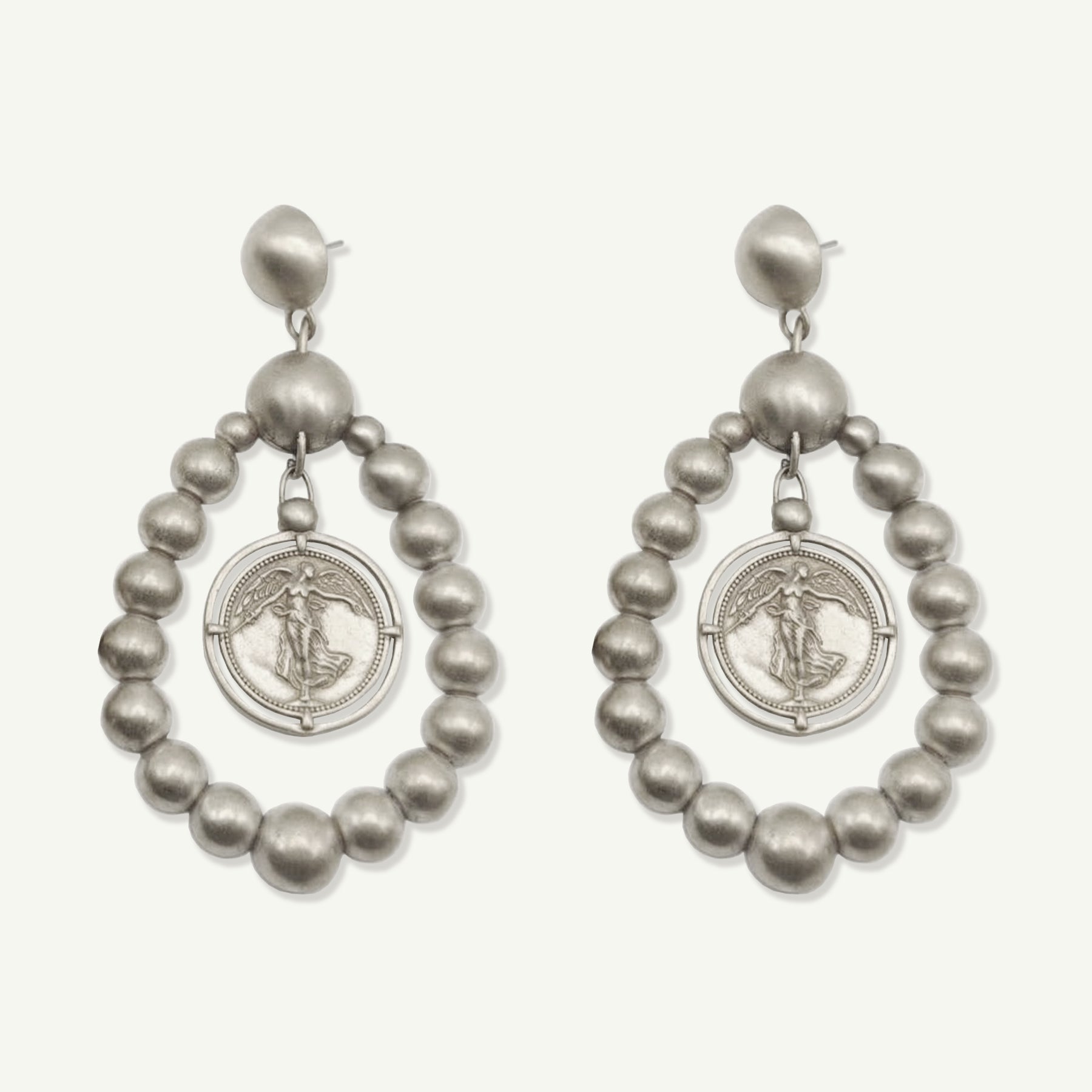 Daphne Statement Earrings Antique Silver