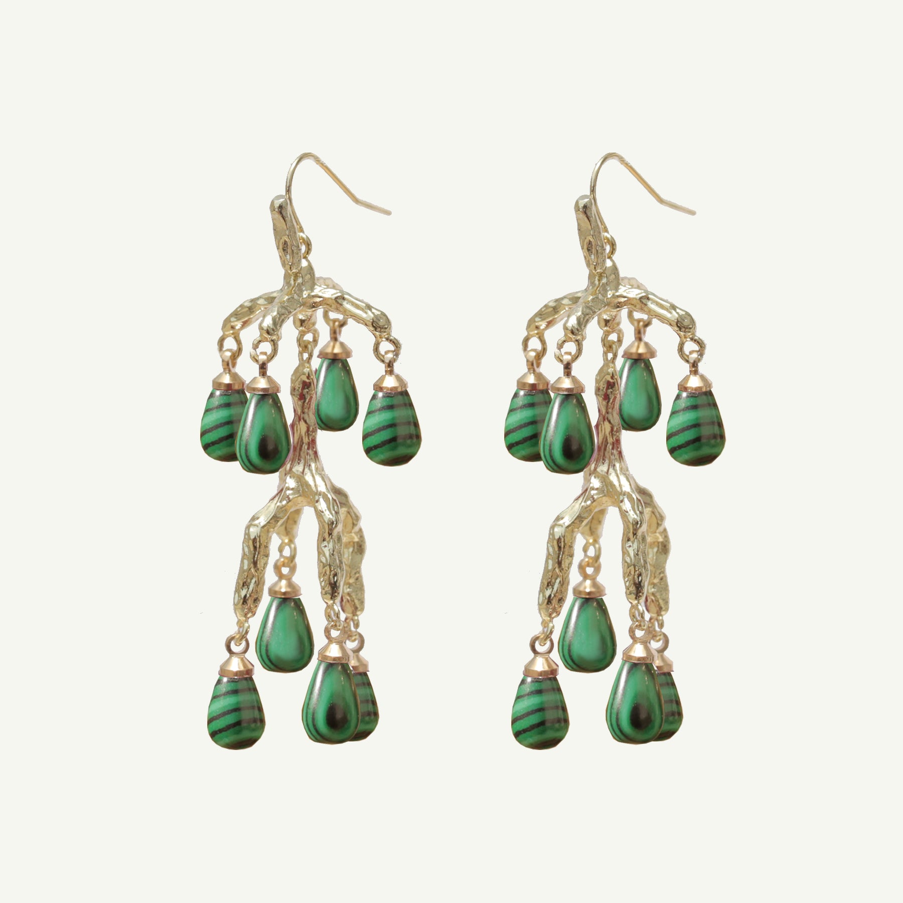 Delia Malachite Earrings Medium