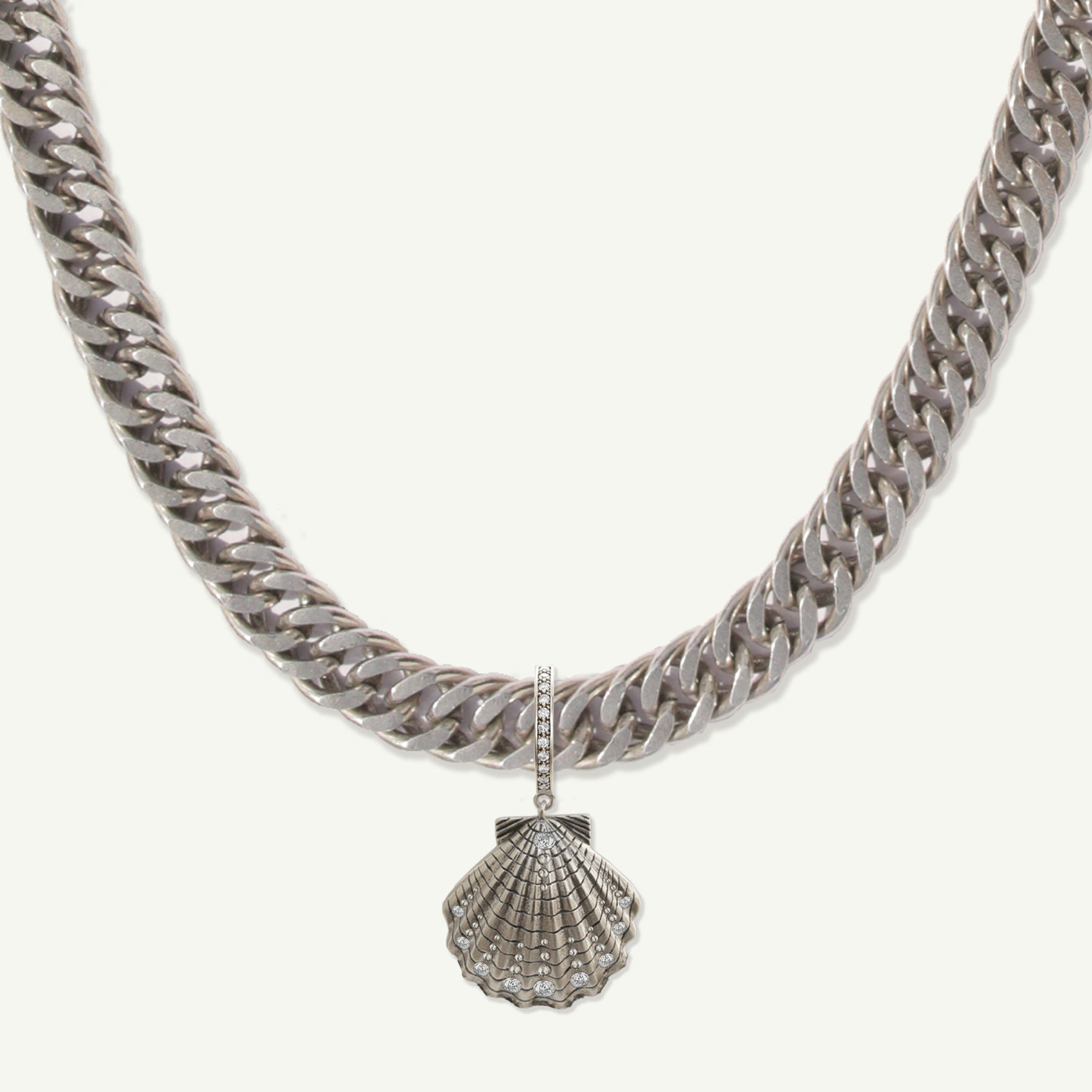 Archer Shell Pendant Antique Silver