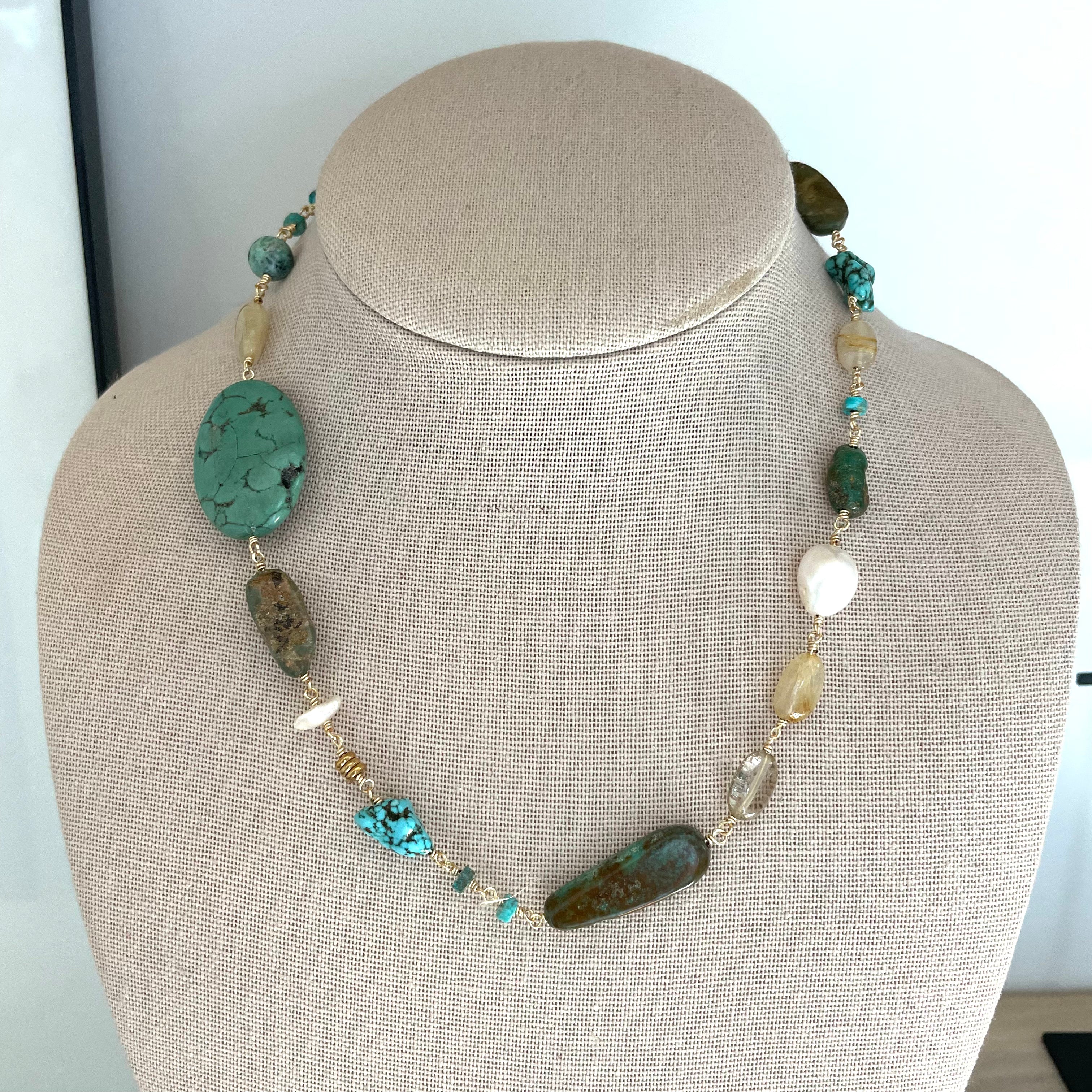 Pacific Pearl, Shell & Turquoise Necklace - SAMPLE SALE