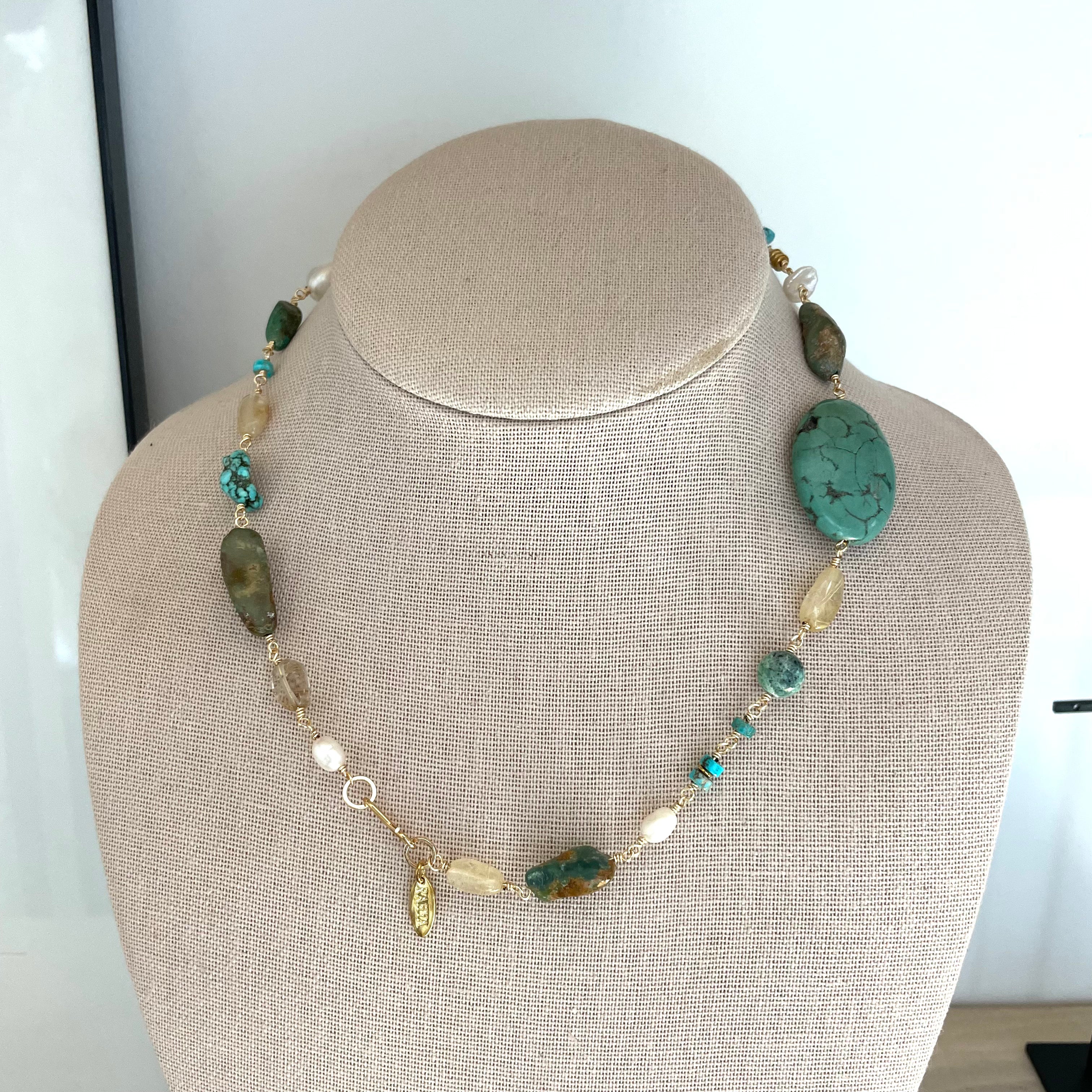 Pacific Pearl, Shell & Turquoise Necklace - SAMPLE SALE