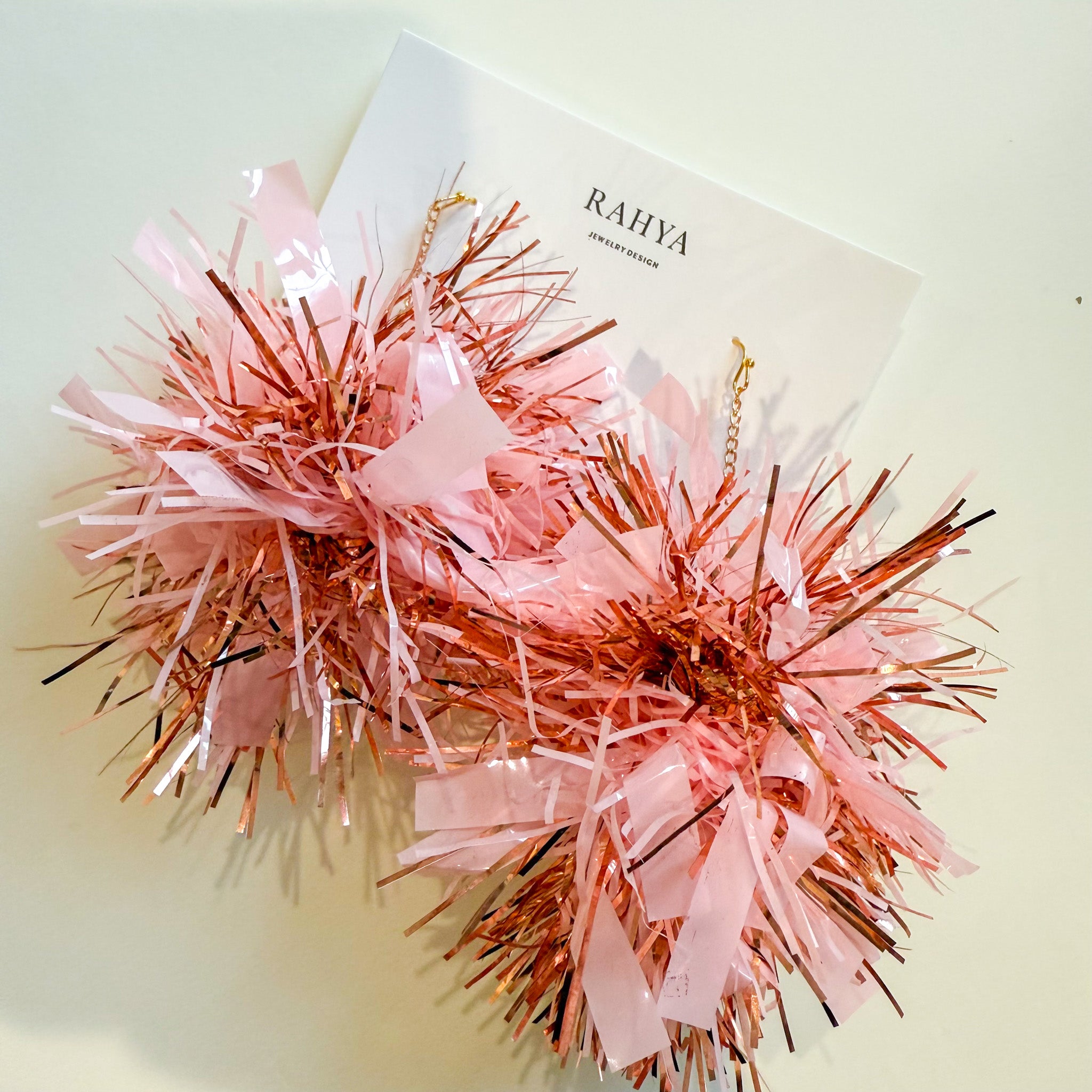 Copper & Blush Pom Pom Earrings