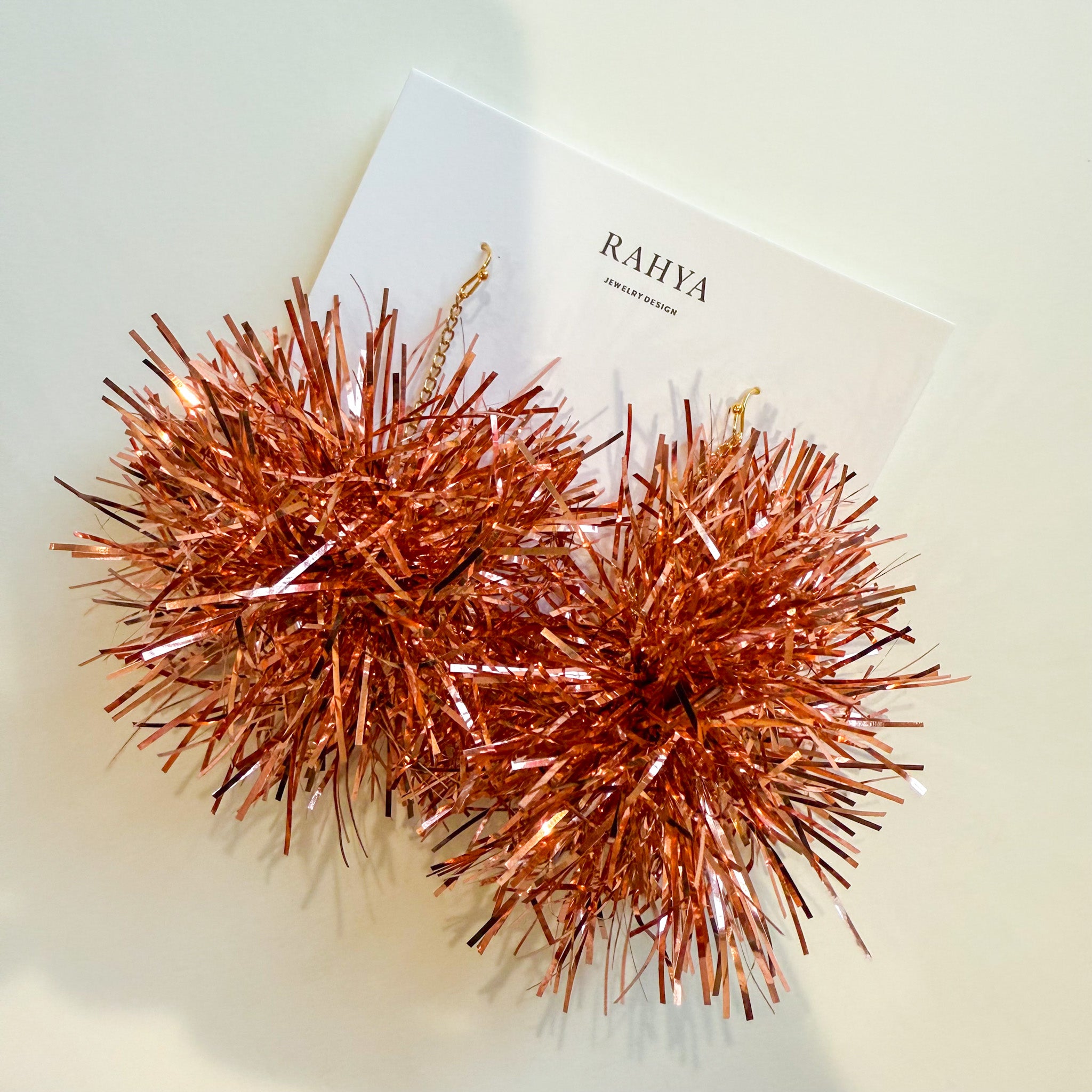 Copper Pom Pom Earrings