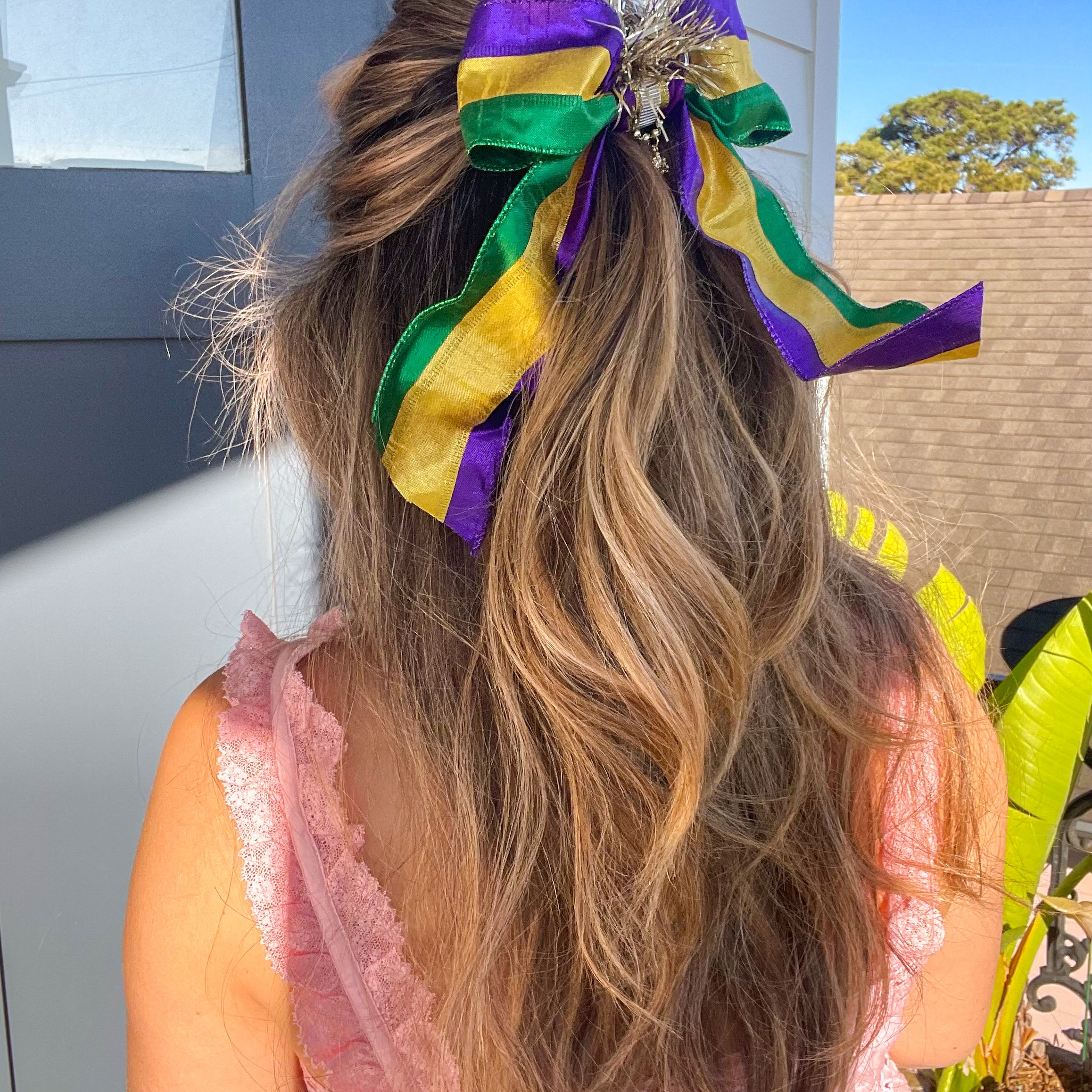 Large Mardi Gras Hair Bow