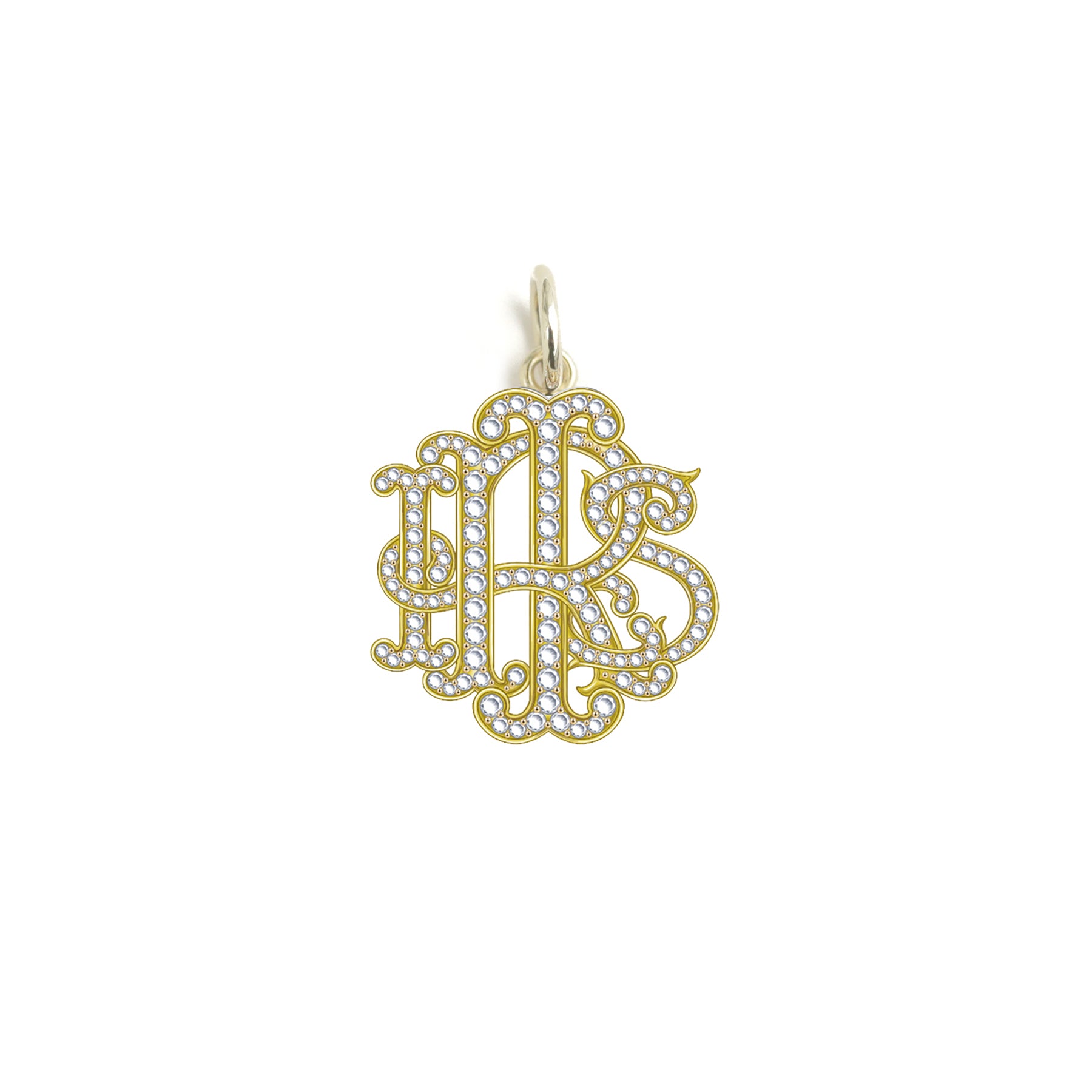 Iris Monogram Pave Pendant