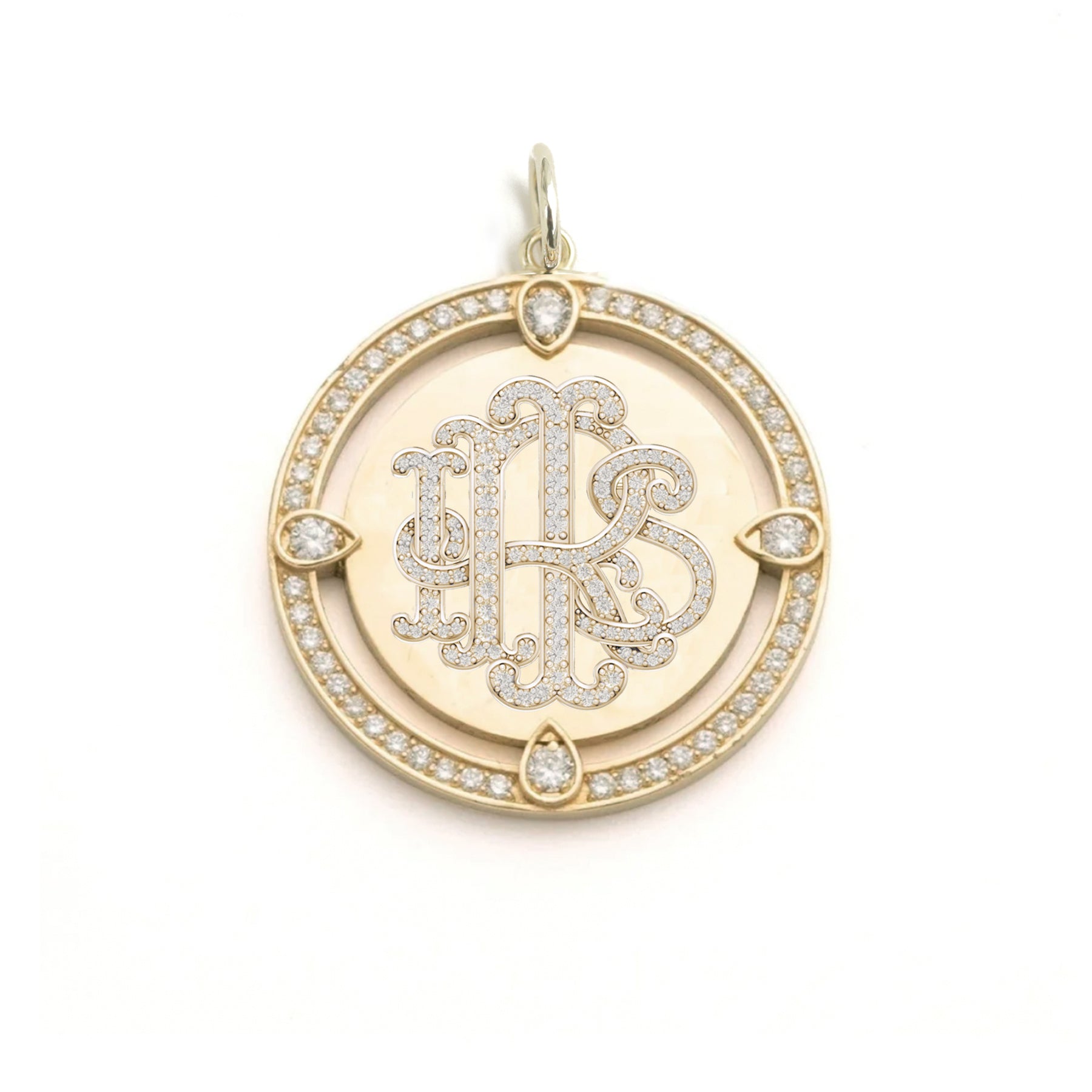 Iris Monogram Medalion Pendant