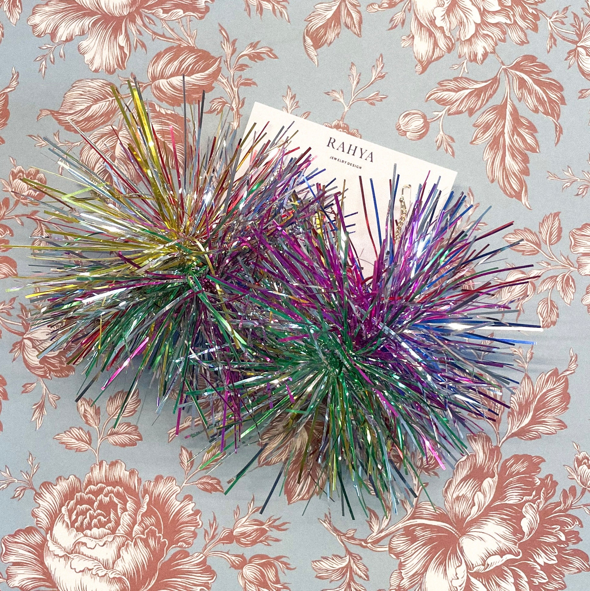 Rainbow Fireworks Pom Pom Earrings