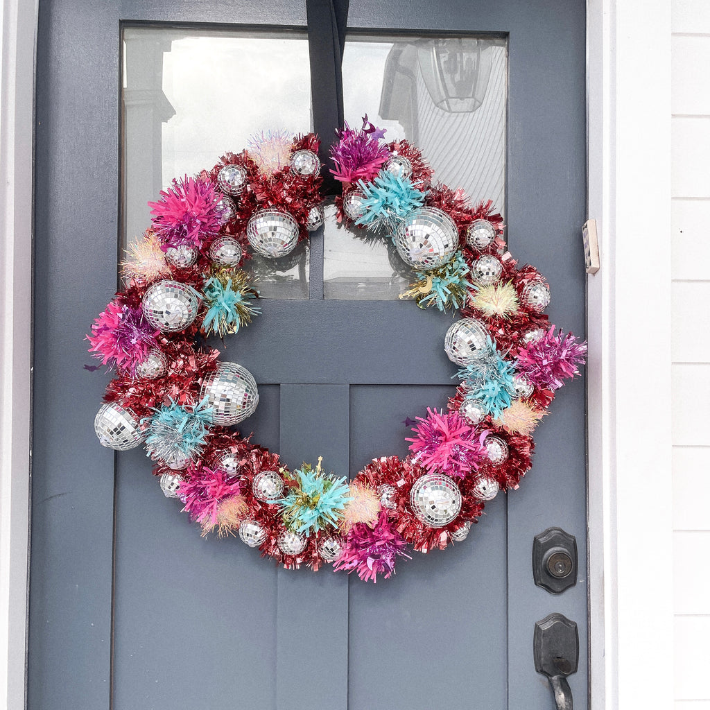 DIY Vintage Christmas Wreath - With Mini Disco Balls! - Girls Build Club