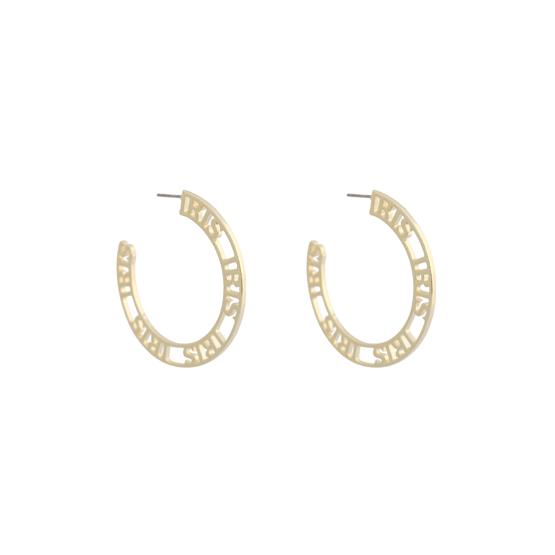 Iris Profile Wide Logo Hoop Earrings Medium